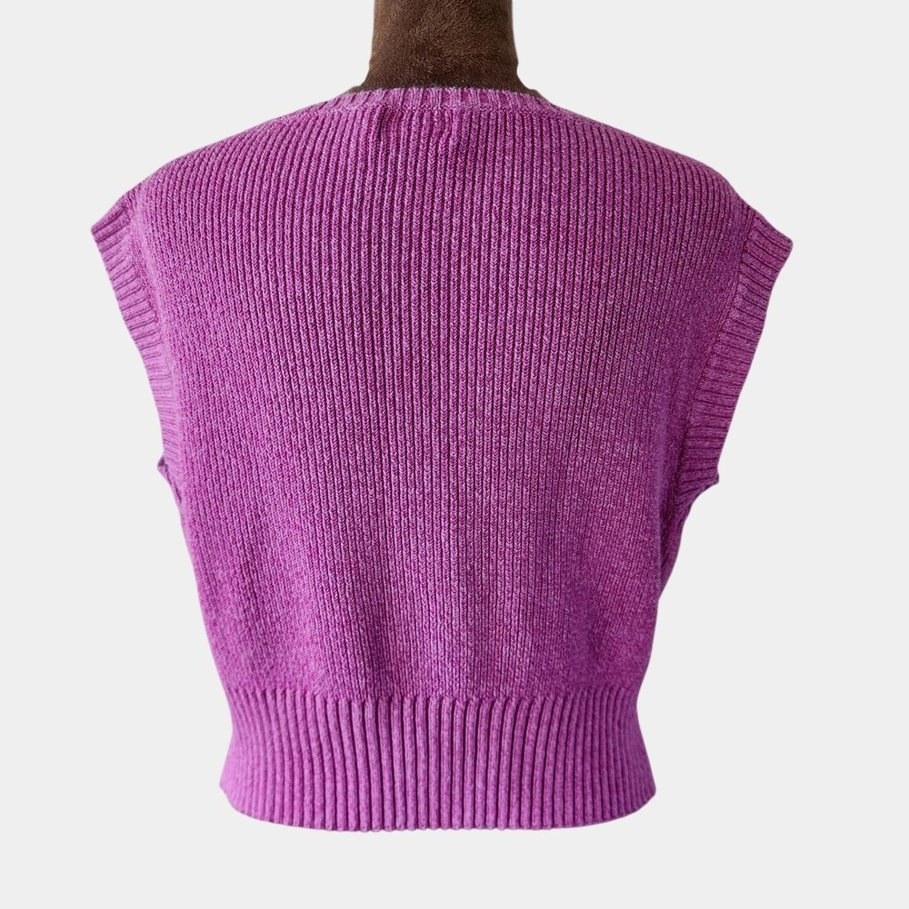 Anthropologie Maeve Pink Sleeveless Knit Sweater Size XS Cropped Women's - Picture 3 of 8